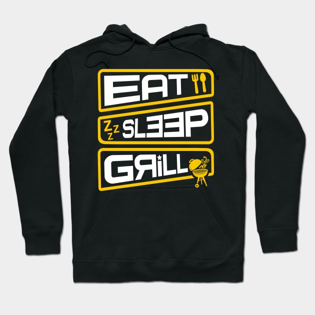 'Eat Sleep Grill' Lovely Food Barbeque Gift Hoodie by ourwackyhome
